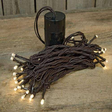 LED Battery Timer Lights, Brown Cord, 35 Lights - The Fox Decor